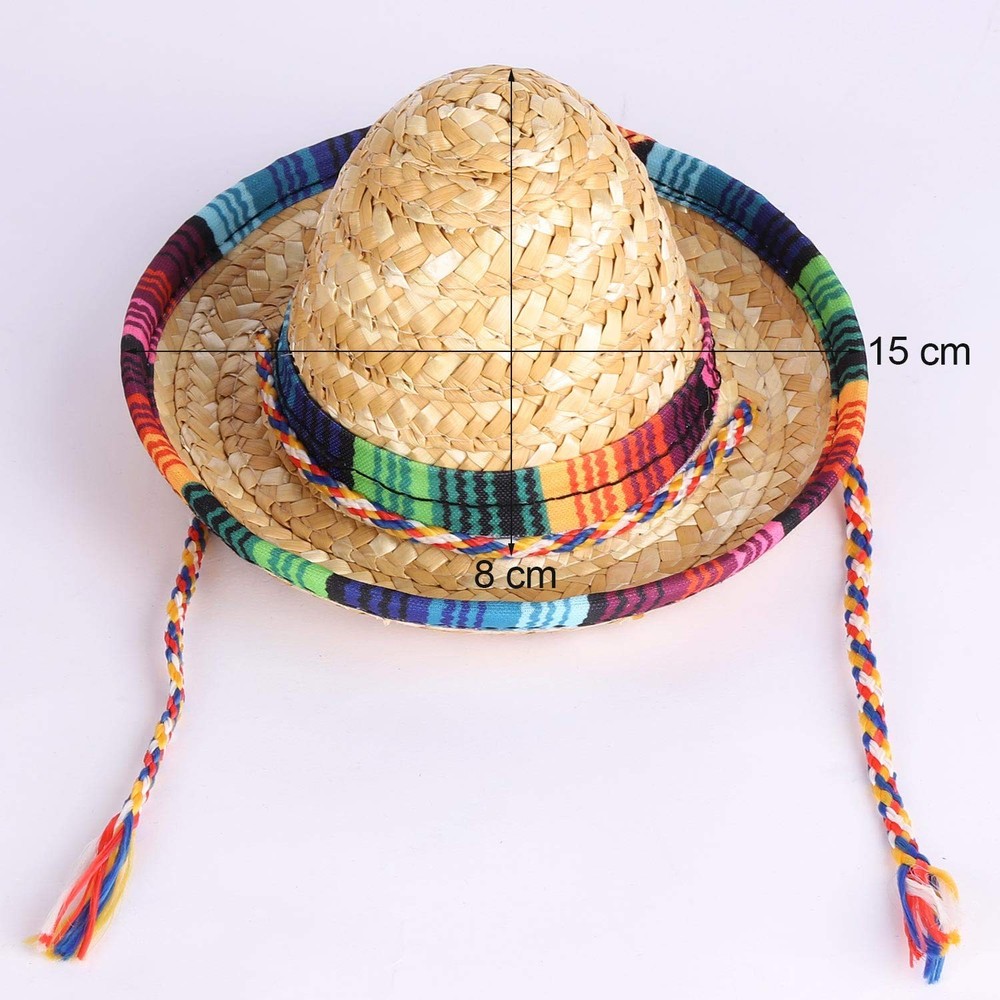 BTYMS 8 Pack Mini Sombrero Party Hats 5.9 Inch