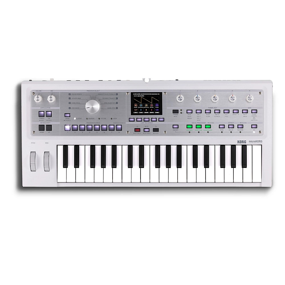 KORG microKORG 2 Keyboard Synthesizer & Vocoder Limited Edition White