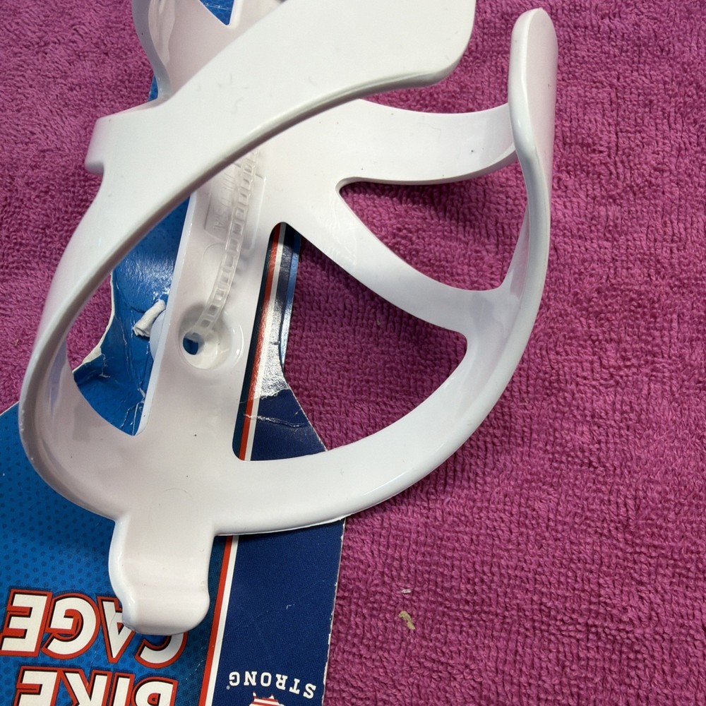 Fifty Strong Bicycle Water Bottle Cage WHITE Plastic #140