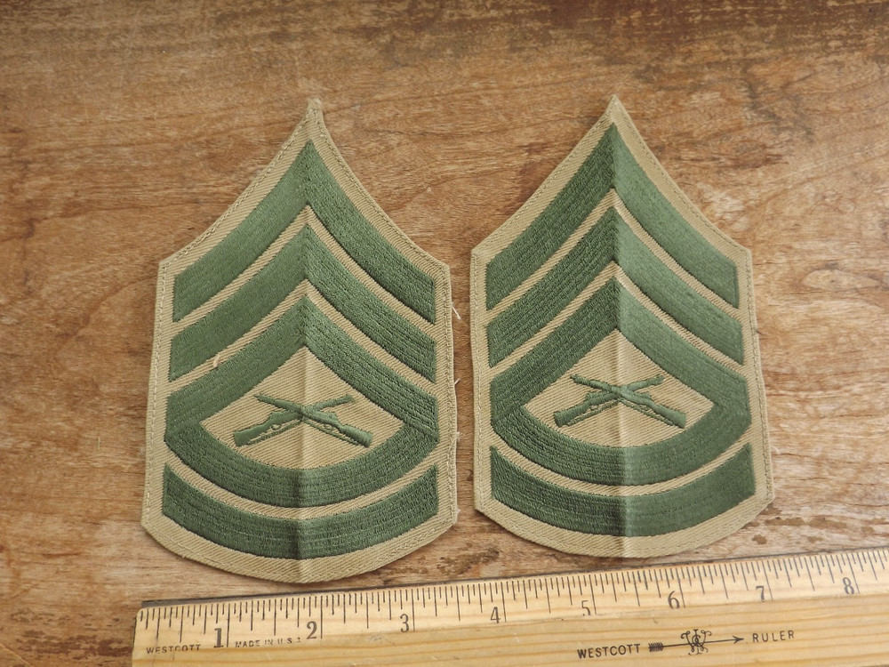 Pair, USMC Gunnery Sergeant Chevrons, Khaki - INV# C1626