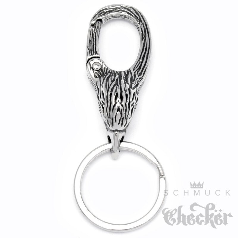 Stainless Steel Keychain Snap Hook Keyring Biker Men Men
