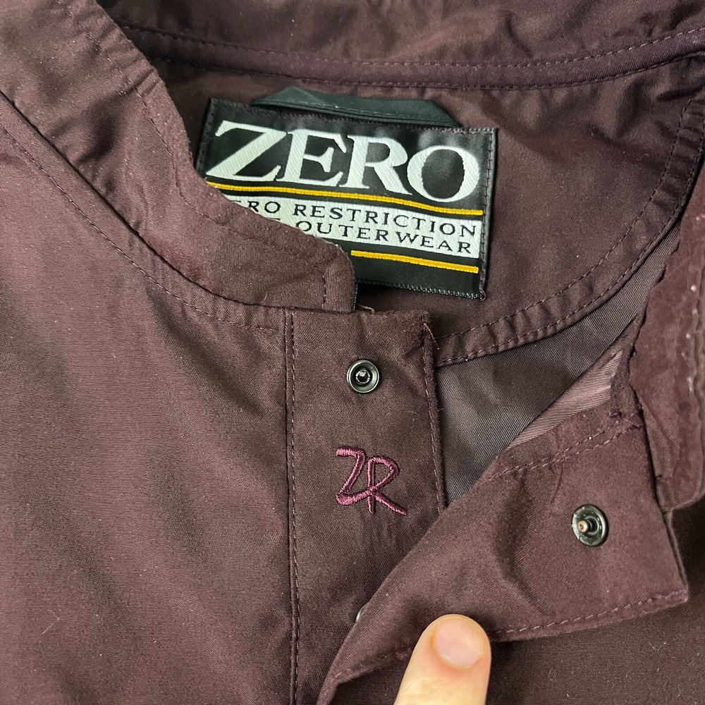 Zero Restriction Jacket Mens L Burgundy Red Windbreaker Golf Outerwear Pullover