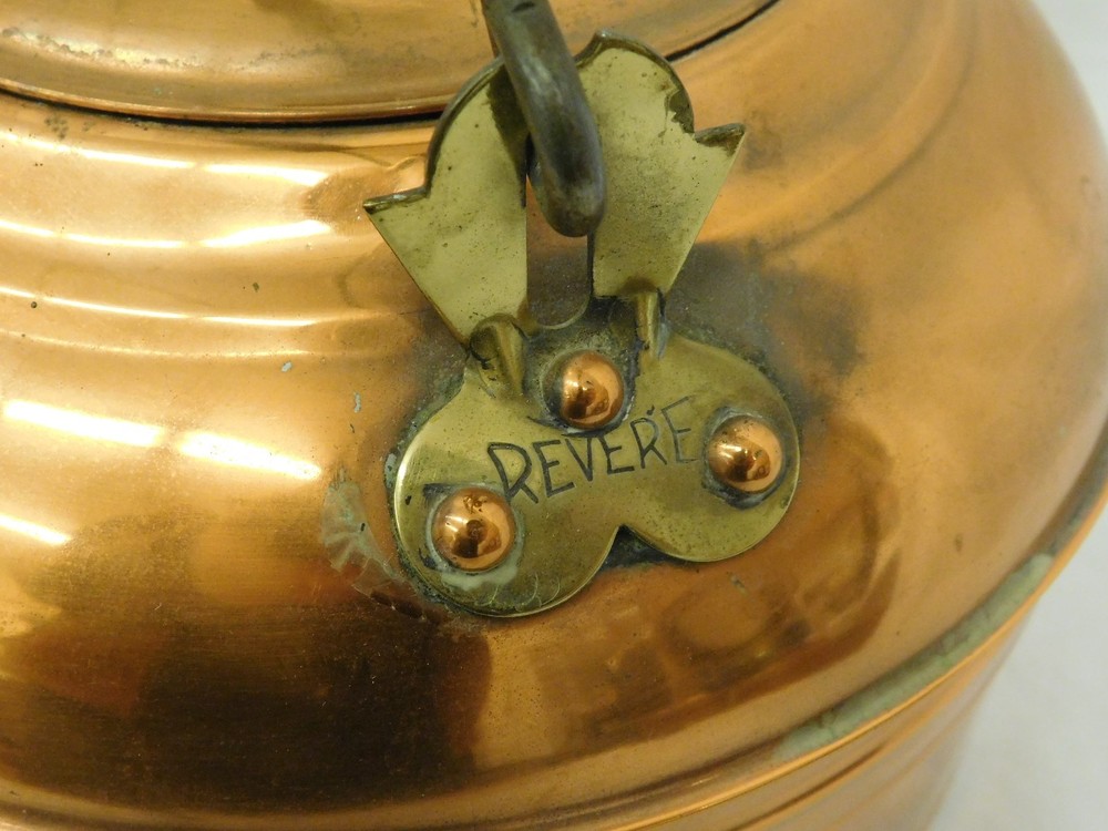 REVERE COPPER TEAPOT KETTLE WOOD HANDLE