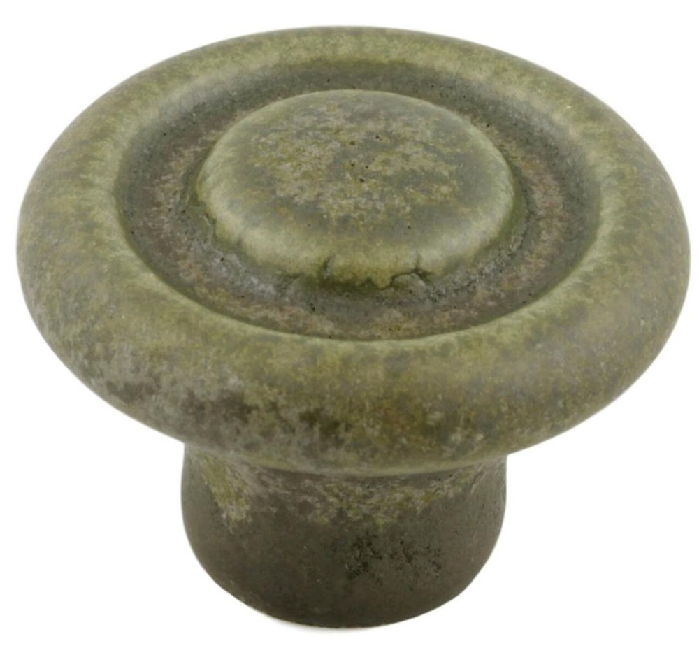 (12 Pack) 1-1/4" Stoneware Ceramic Knob Satin Slate Green