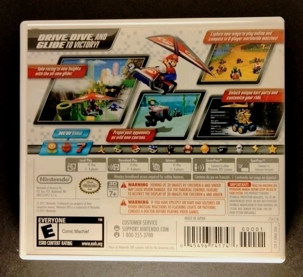 Mario Kart 7 Seven Nintendo 3ds Authentic Case Box Artwork ONLY