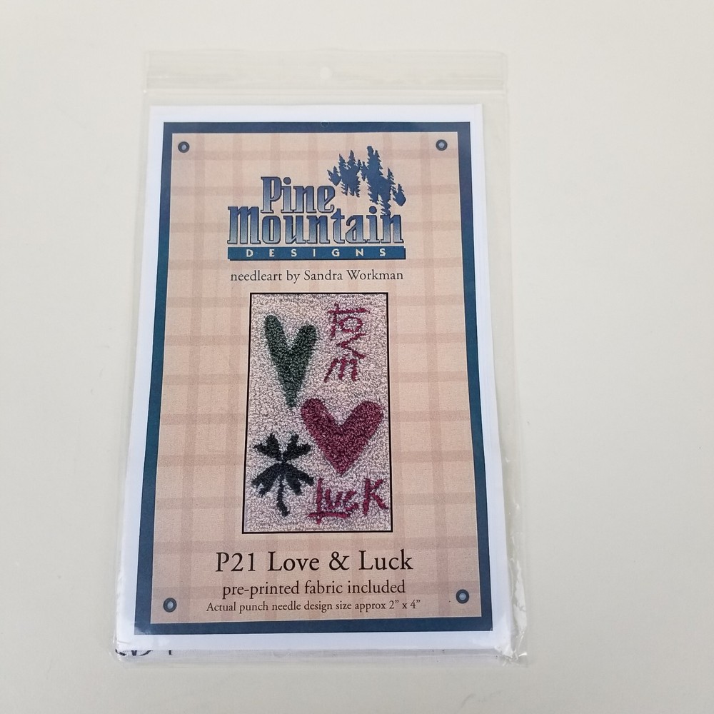 Pine Mountain Designs Love & Luck  Punch Needle Pattern With Fabric P21