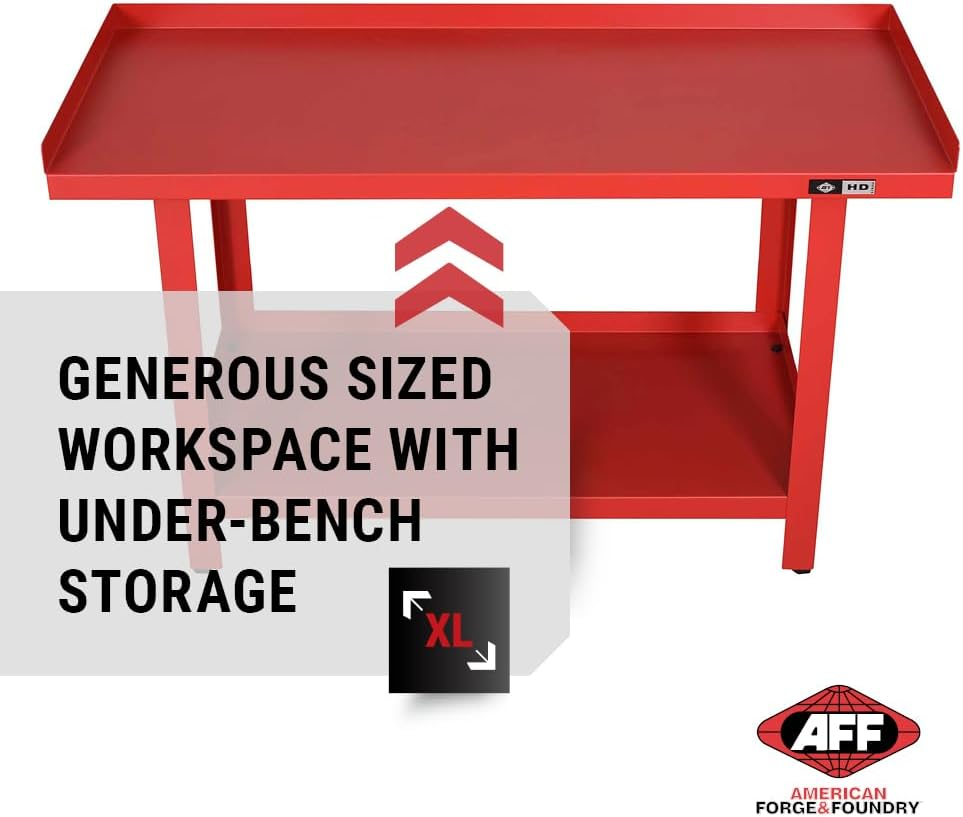 Workbench - Heavy Duty Work Table with Storage Shelf - 1300 LB Capacity (Multipl