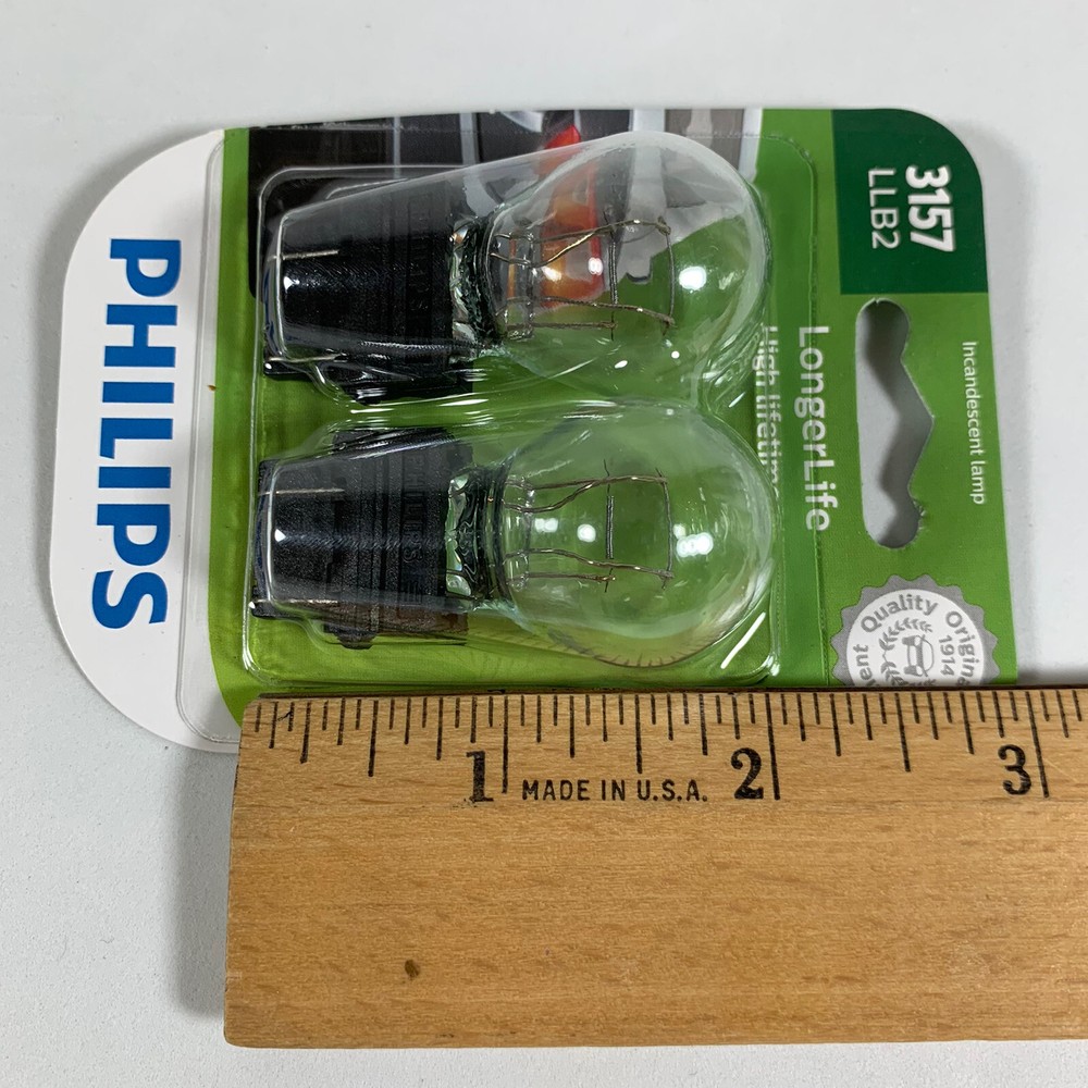 Philips LongerLife 3157 Two-Pack Bulbs, Back Up Reverse Light Replacement Lamps