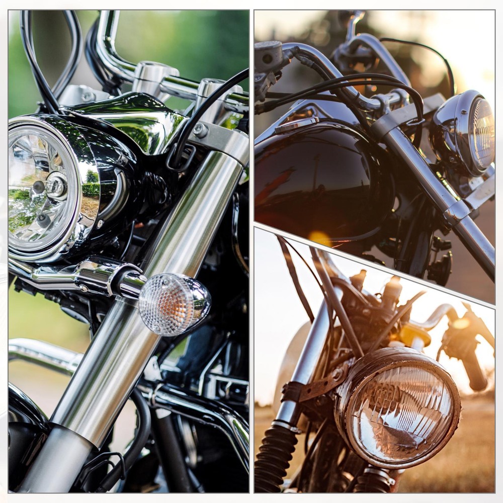 Universal Motorcycle Headlight Brackets Clamps Fork Ears 35mm-41mm Silver Tone