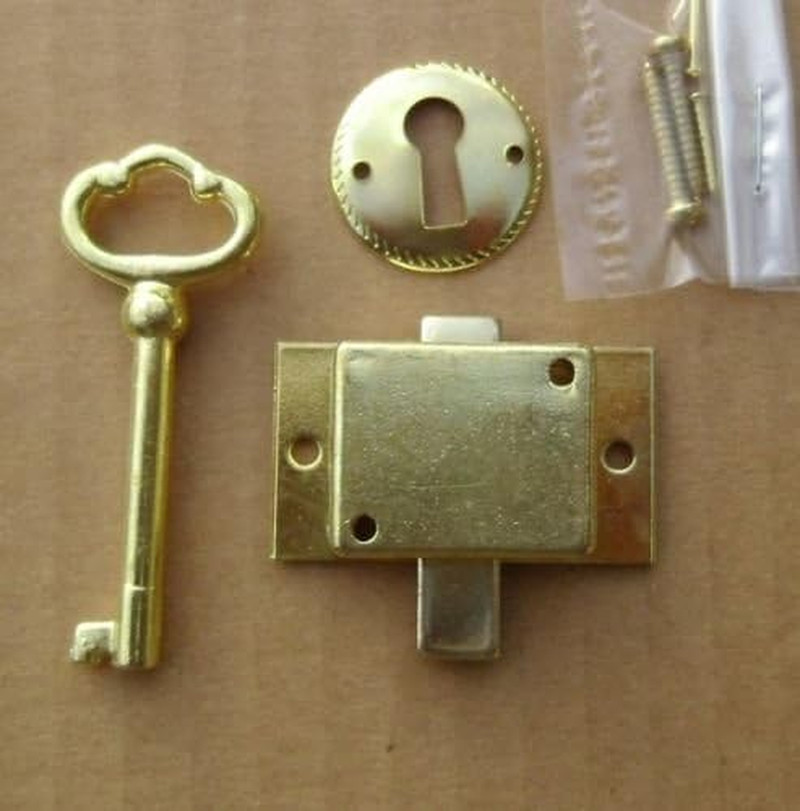 Curio and Grandfather Clock Cabinet Lock Set with Replacement Key