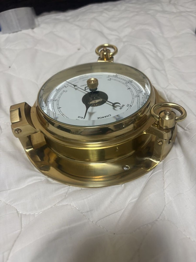Plastimo Brass Barometer For Ships Marine Clock