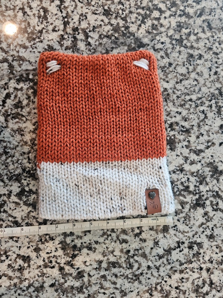 Kids fox hand knit beanie