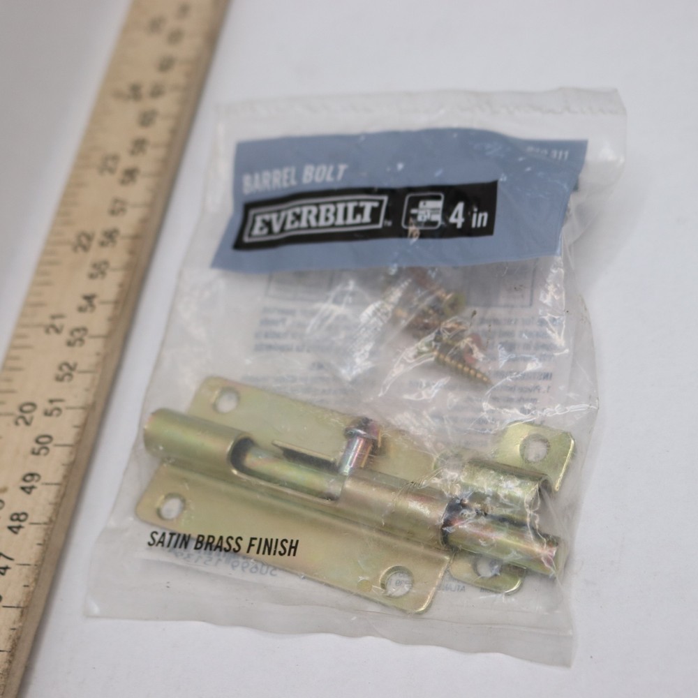 Everbilt Barrel Bolt Satin Brass 4" 15139