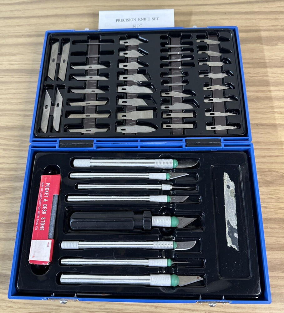 56 Pc. Precision Knife Set for Hobbies & Precision Cuts! (ONE MISSING)