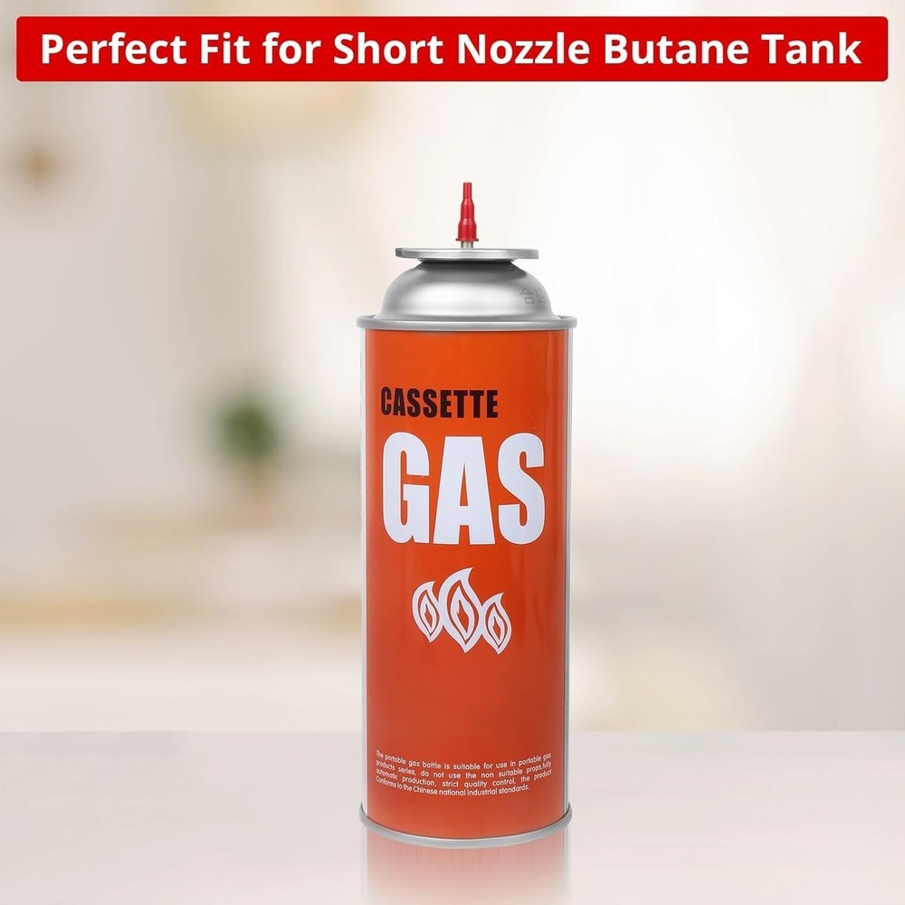 Multi-Purpose Butane Tank Adapter with 8 Refill Tips - Compact & Portable