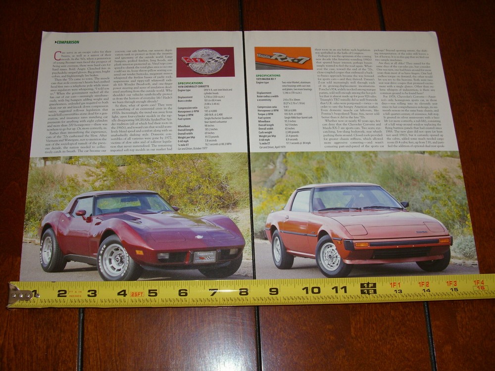 1979 MAZDA RX7 vs. 1978 CORVETTE ORIGINAL 2017 ARTICLE