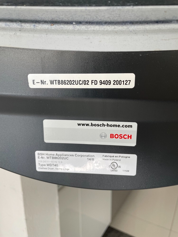 Bosch Front Load Dryer
