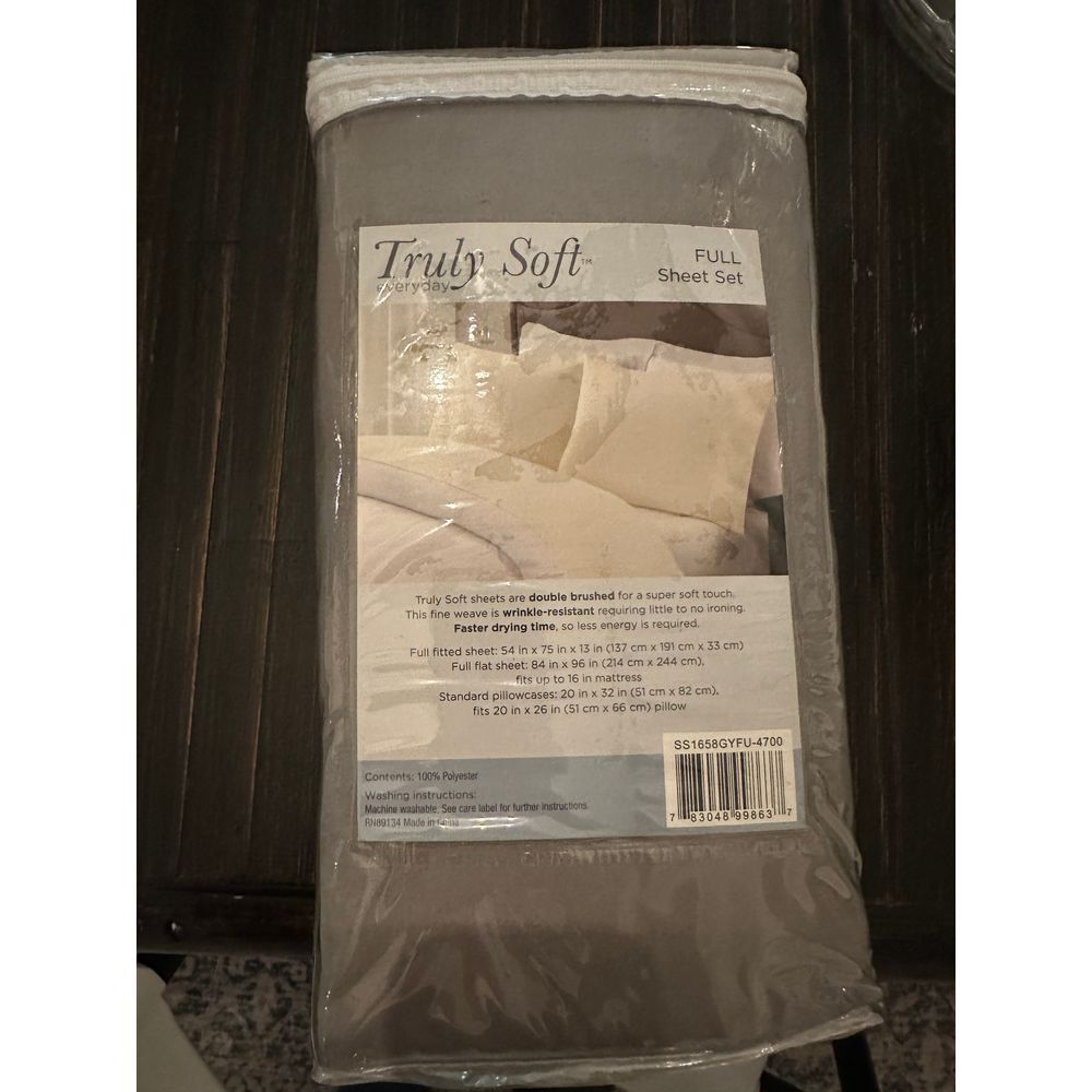 Truly Soft Full Sheet Set Luxurious Bedding Comfort Gray