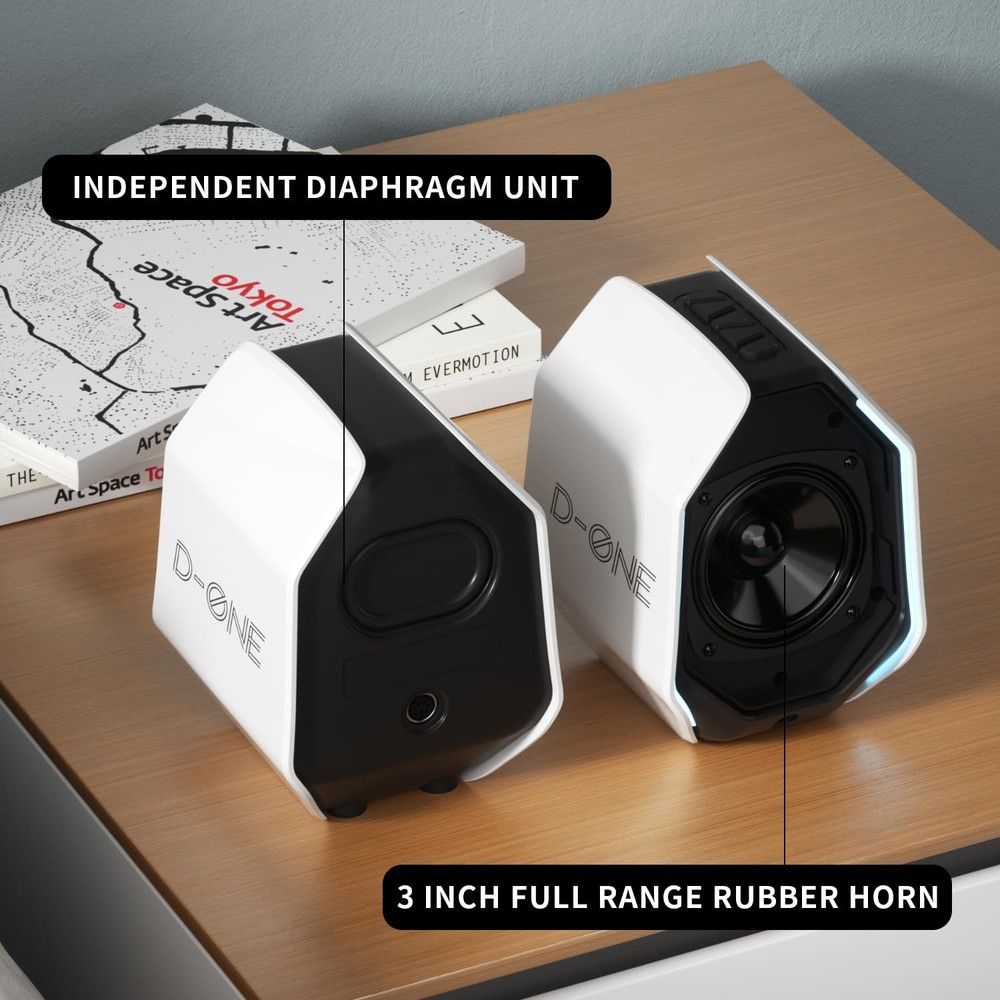 Computer Speakers for Desktop PC, Gaming PC Speakers for Desktop – USB-C, Blu...