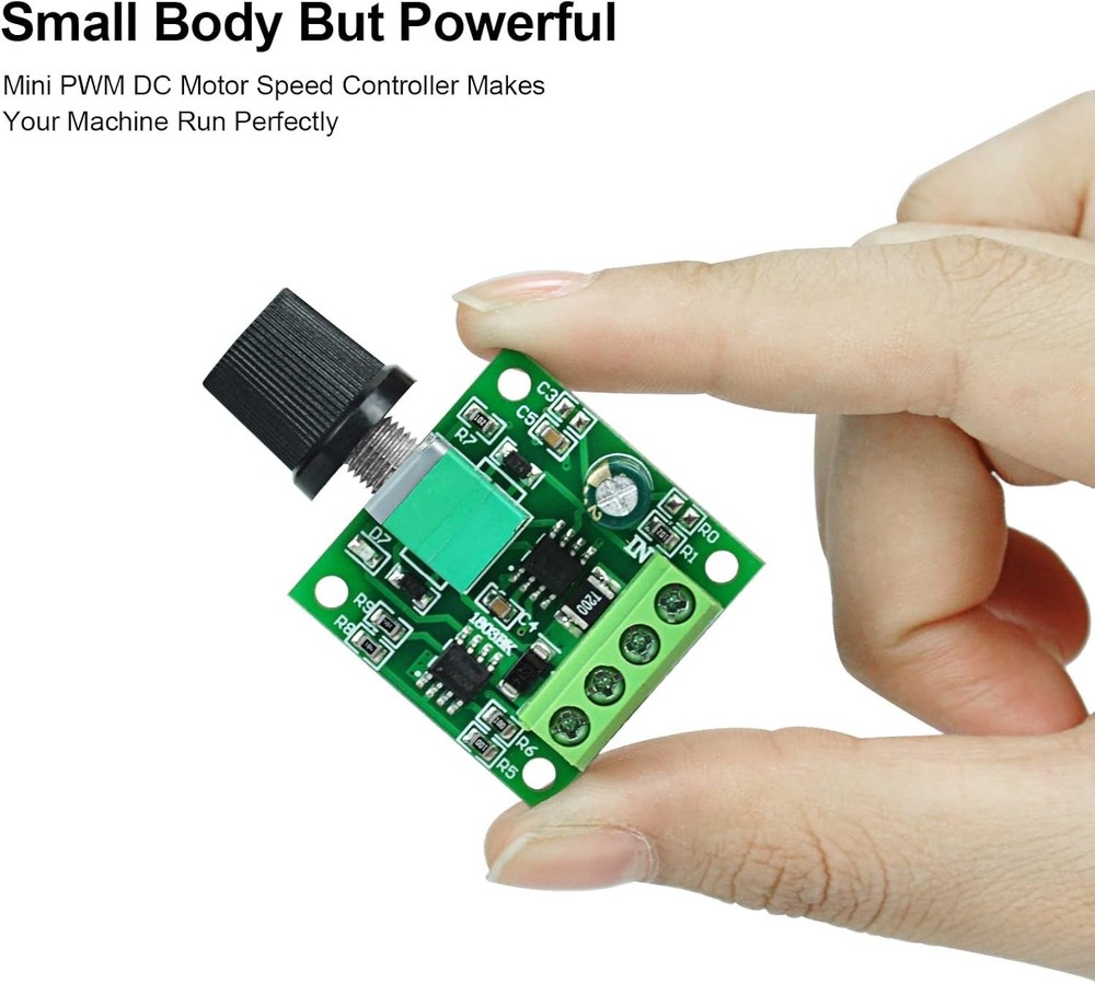 Mini PWM DC Motor Speed Controller 1.8V-12V 2A - Adjustable & Compact