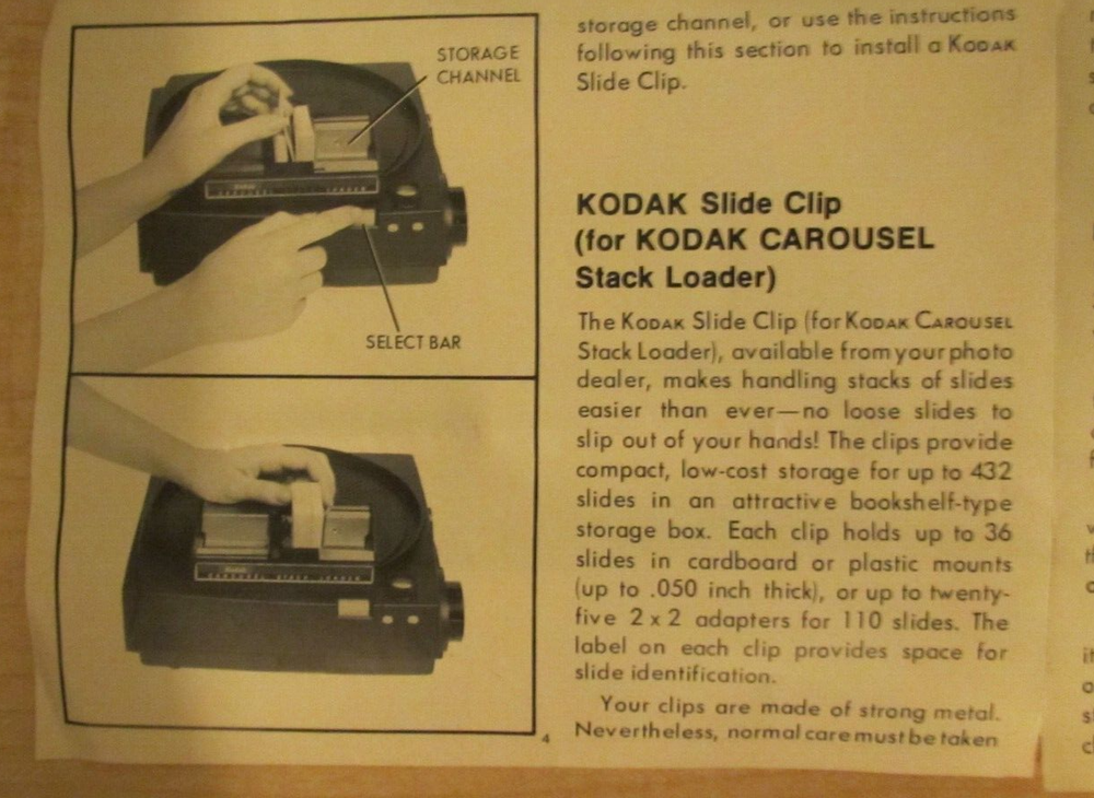 Vintage Kodak Carousel Stack Loader No. B40 Instructions Included Cat 151 4249