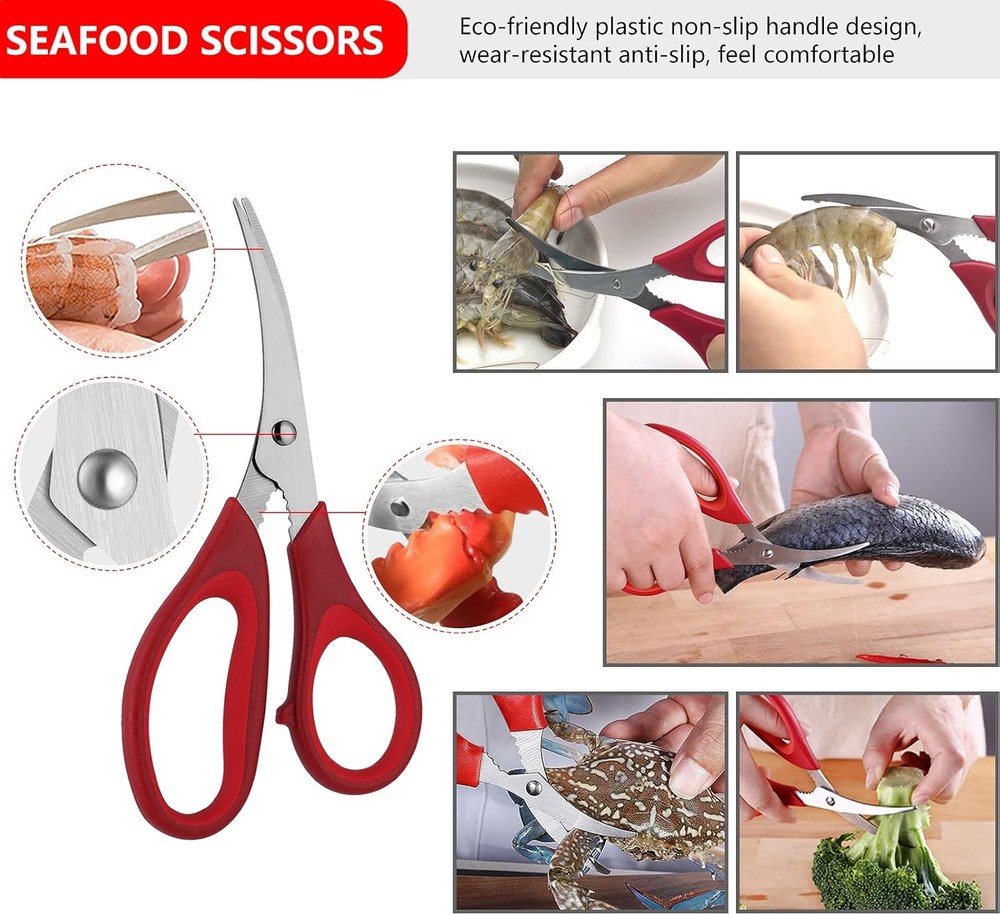Seafood Tools Set Includes 4 Crab Crackers 6 Seafood Fork 6 Lobster Crackers 1 S