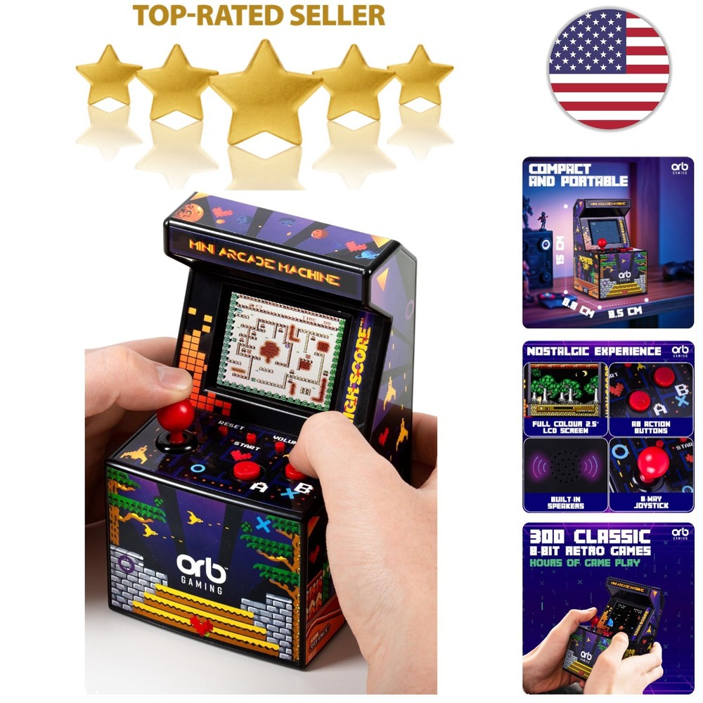 Mini Arcade System - 300 Built-In Games, Color Display