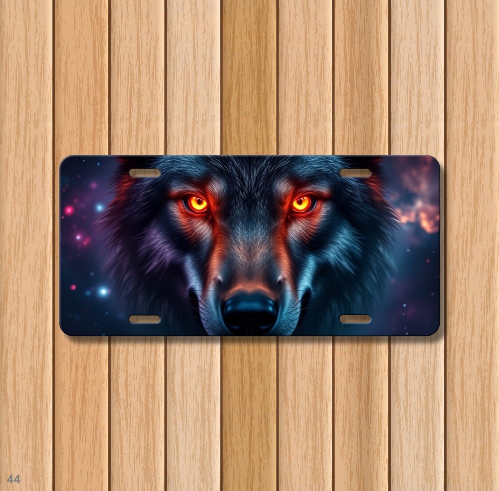 Bold Wolf License Plate Optional Text Vanity Plate Unique Gift