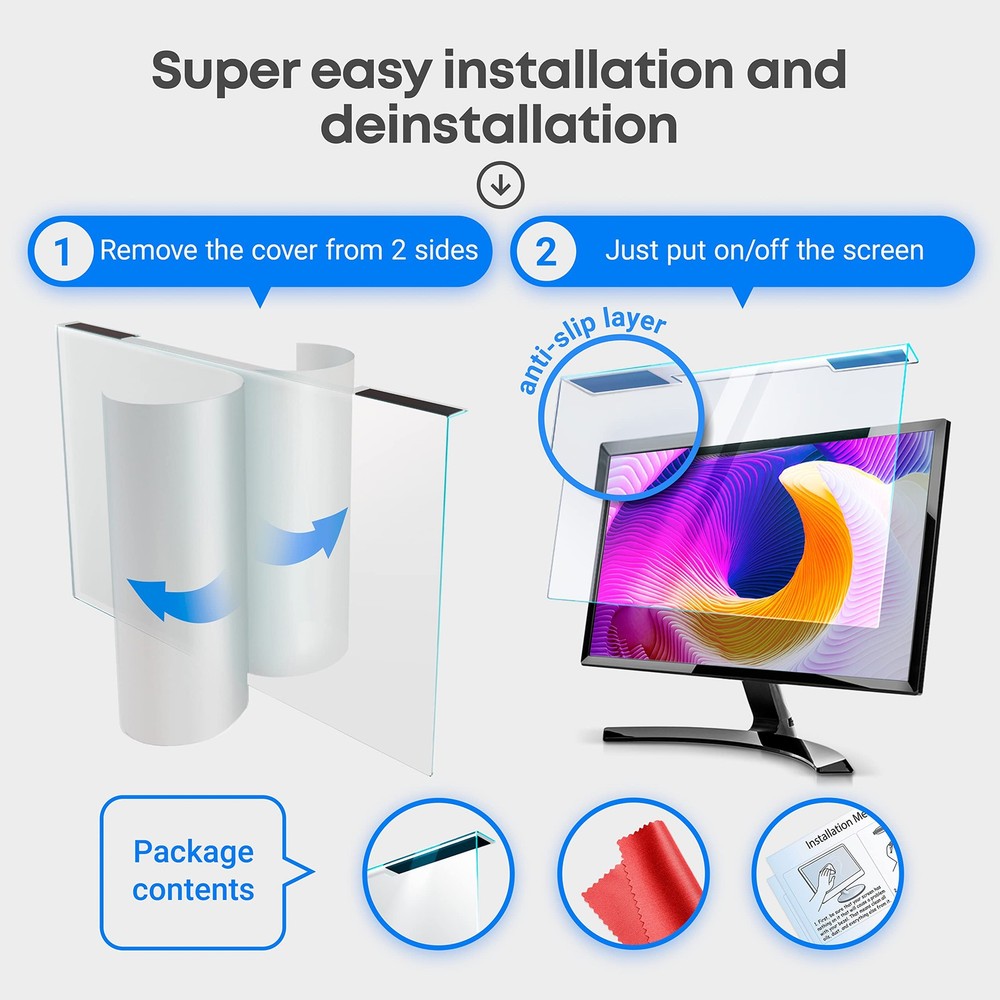 Universal Blue Light Blocking Screen Protector Panel for 23, 23.6, 23.8, 24 inch