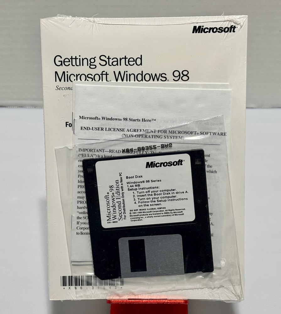 Microsoft Windows 98 Second Edition w/ Boot Disk (New Sealed)