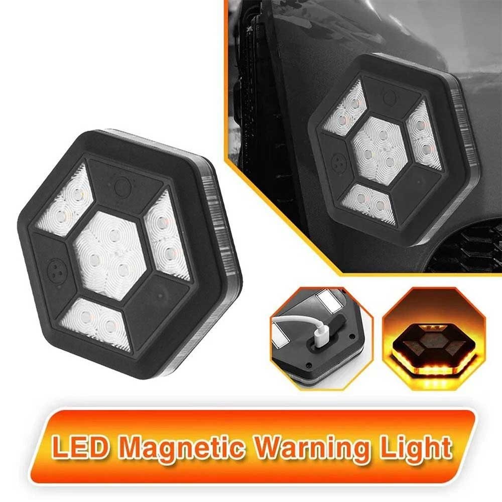 360° Rotating LED Magnetic Car Warning Light - Flashing