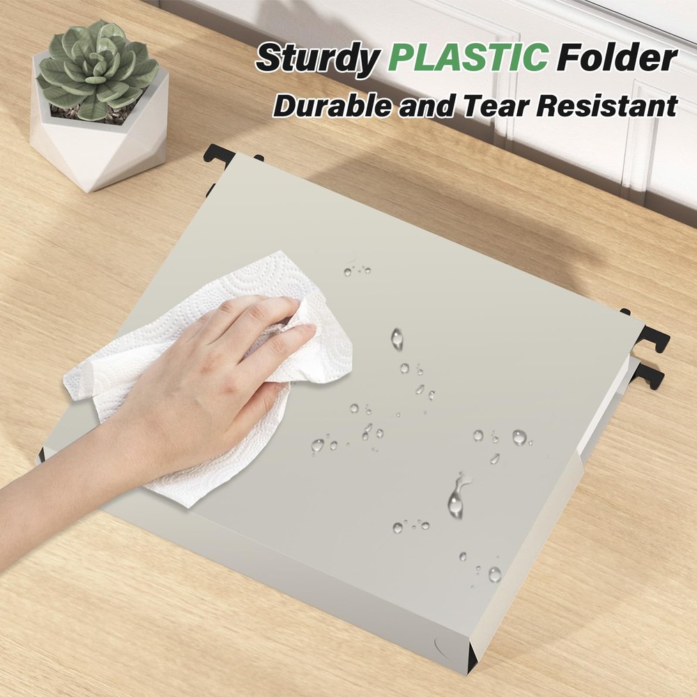 Plastic Hanging File Folder Letter Size,Heavy Duty 2" Expandable File Folder ...