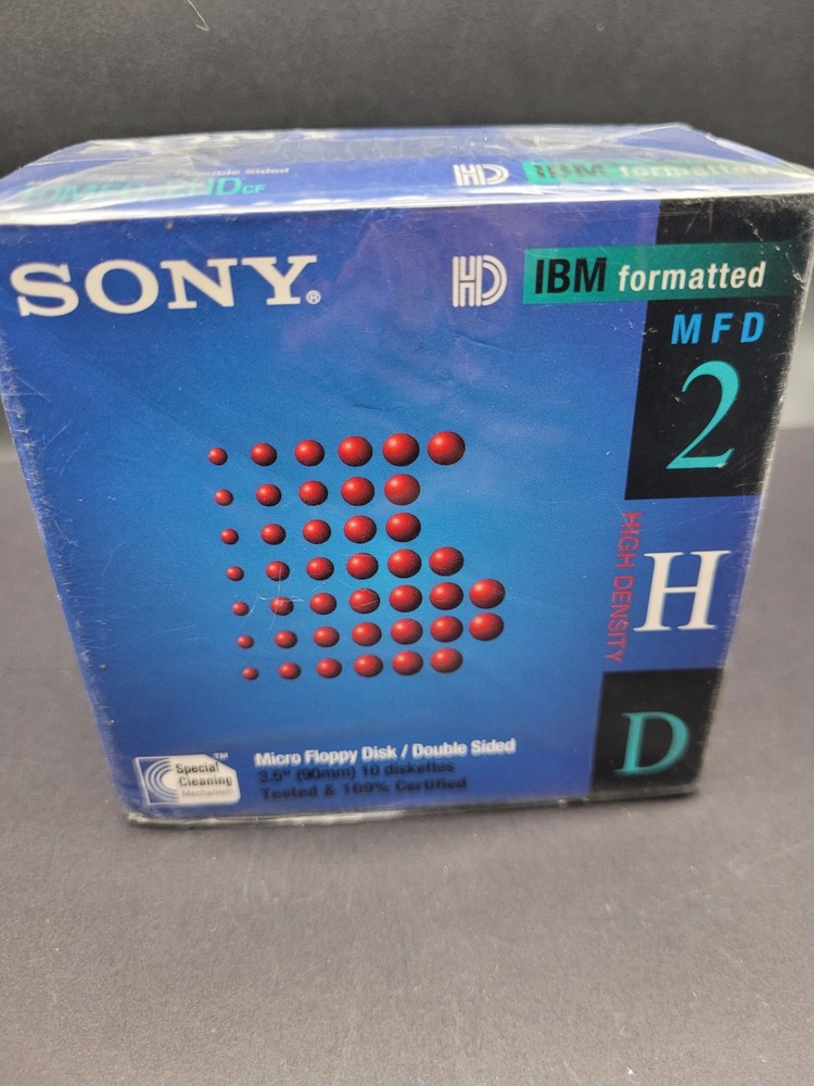 Sony HD IBM Formatted MFD 2 Micro Floppy Disk 2-Sided 10 Pack 2HD