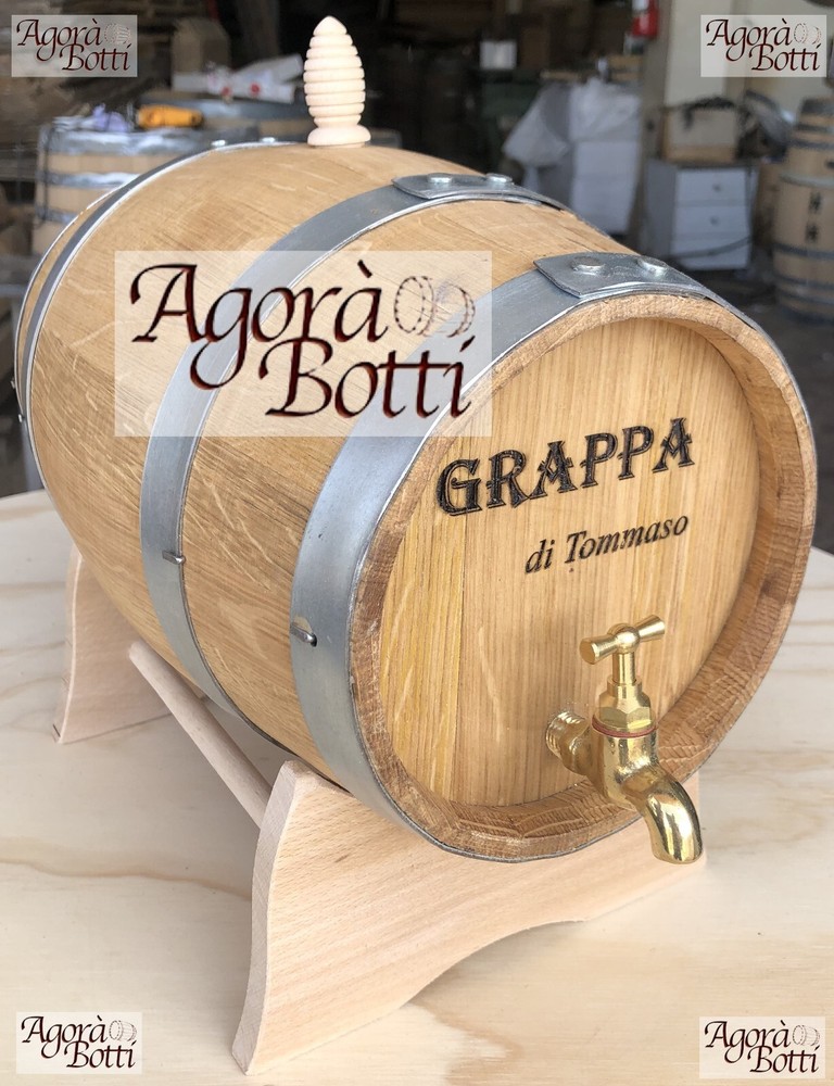 OAK 20 Litre Barrel with BRASS Faucet and Custom Fire Logo