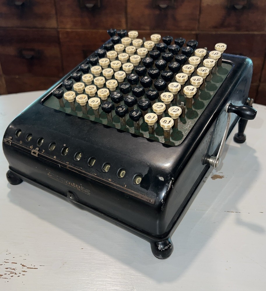 Antique Burroughs Class 5 10 Column Key Driven Calculator Adding Machine Decor
