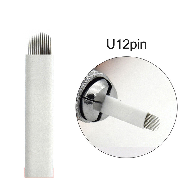 12U Pin Permanent Makeup Eyebrow Tattoo Microblading Needle 3D Eyebrow