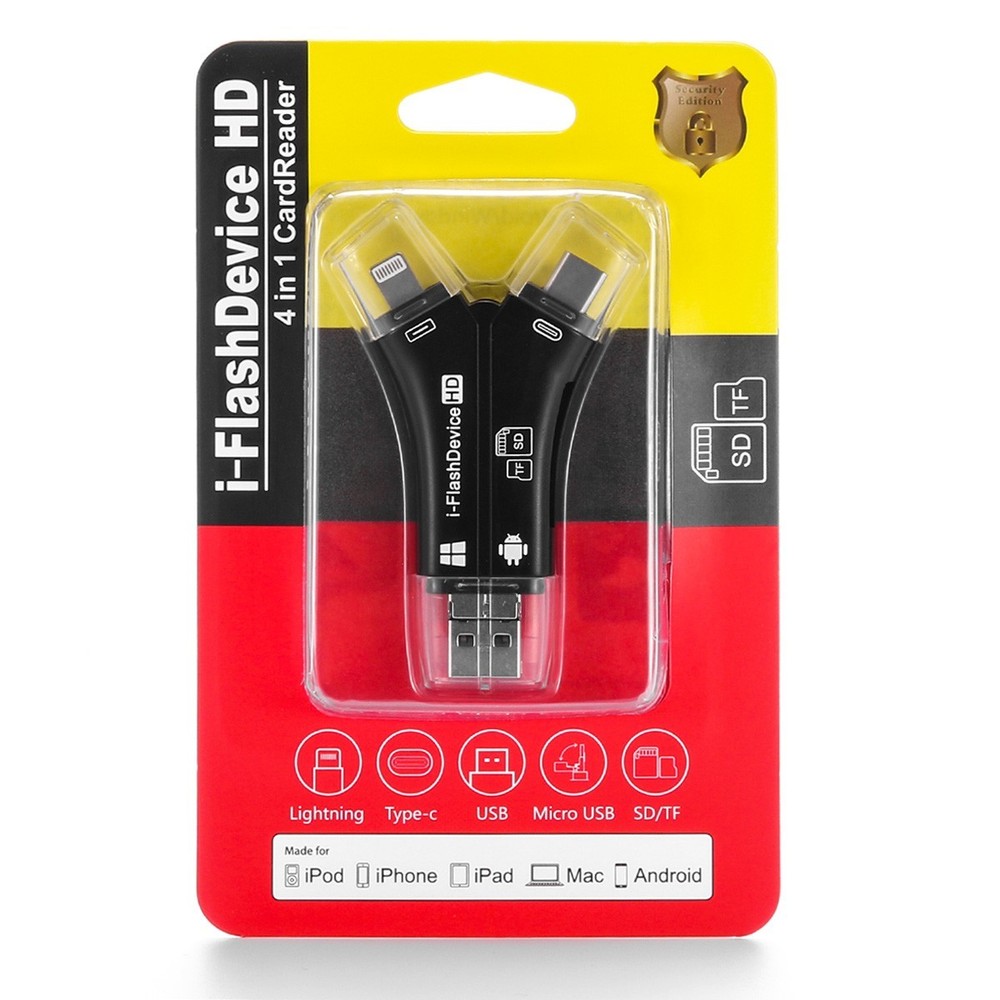 Compact Memory Card Reader for iPhone Android Travel Camera Accessory