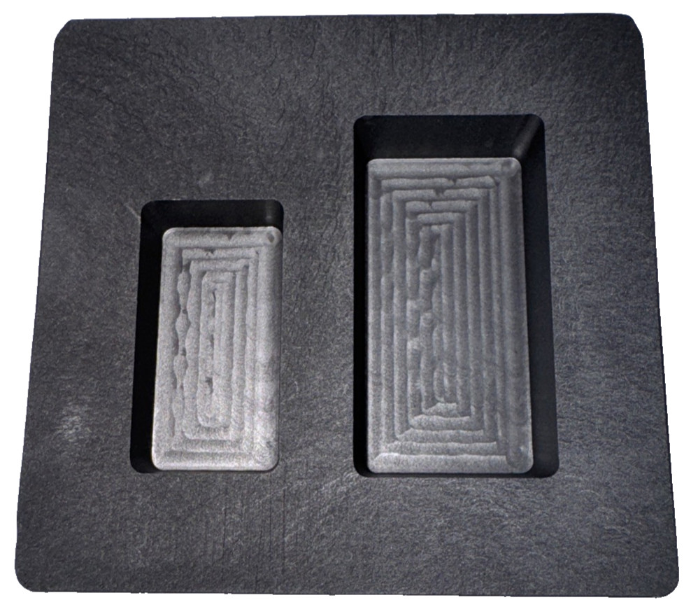 Graphite Ingot Mold for Casting  (2) Cavity 2 oz & 5 oz Gold Bars