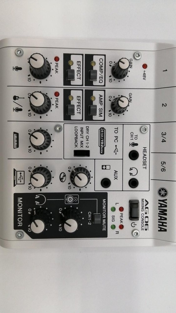 Yamaha AG06 6-Channel Mixer USB Audio Interface Compact USB Mixer