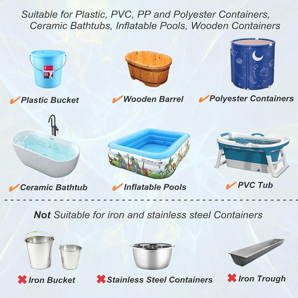 1500W 110V Portable Electric Immersion Bucket Water Heater Hot Tub Bath Warmer