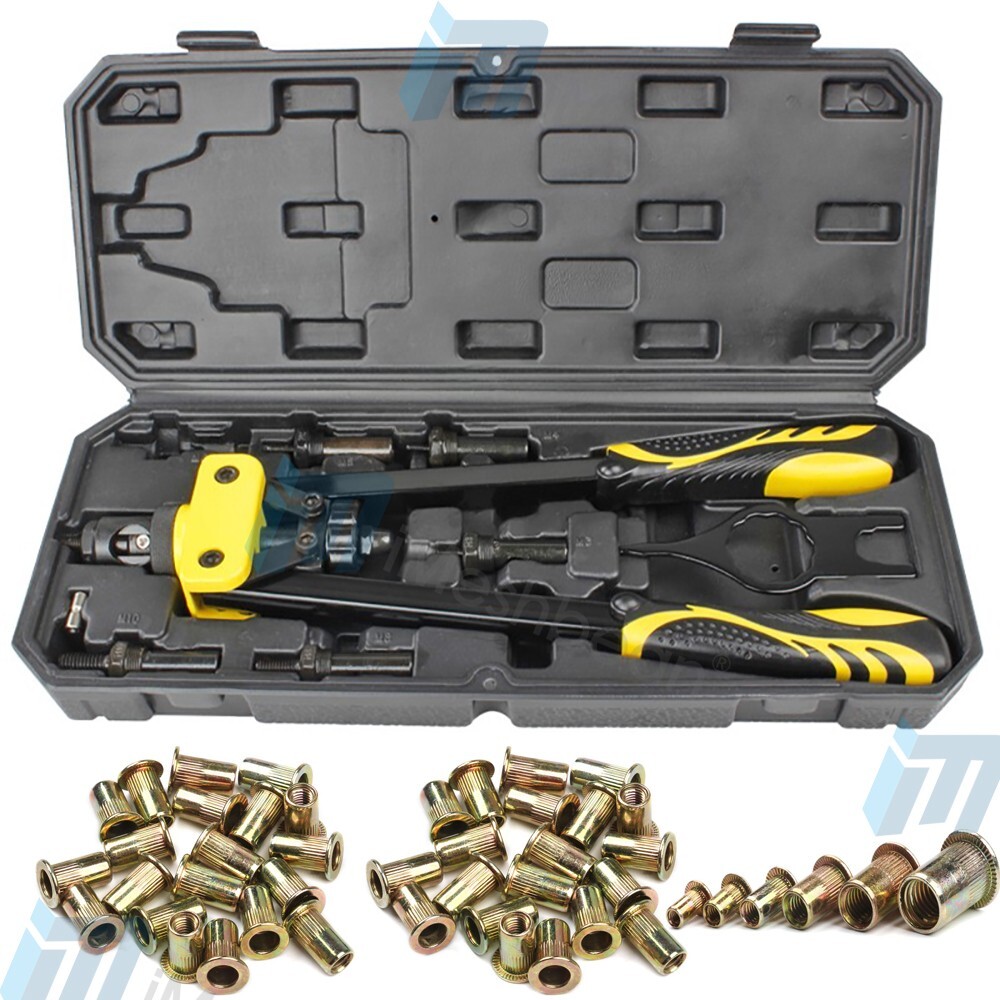 14'' Rivet Gun Kit Rivnut Thread Setting Tool Nut Setter NutSert Metric 70PCS