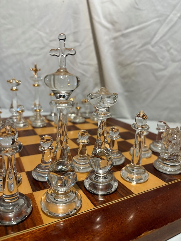 Vintage Glass Chess Set