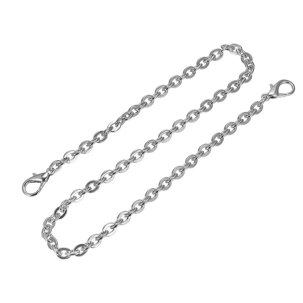 24"x0.22" Purse Chain Strap, Purse Handle Shoulder Replacement Strap, Silver