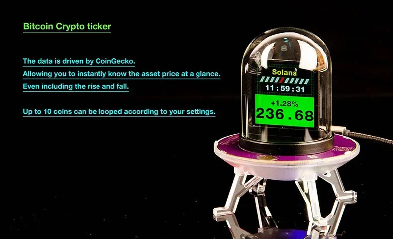 Multifunctional Table Clock Weather Exchange Rate Clock WiFi Stock Display