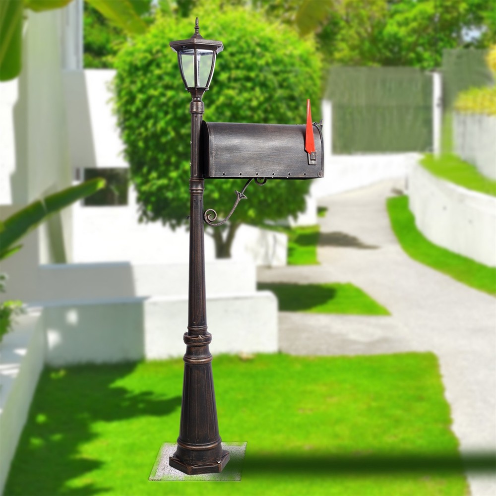 Mailbox/Post Solar Light Combo Kit Heavy Duty Cast Aluminum Postal Mail Box