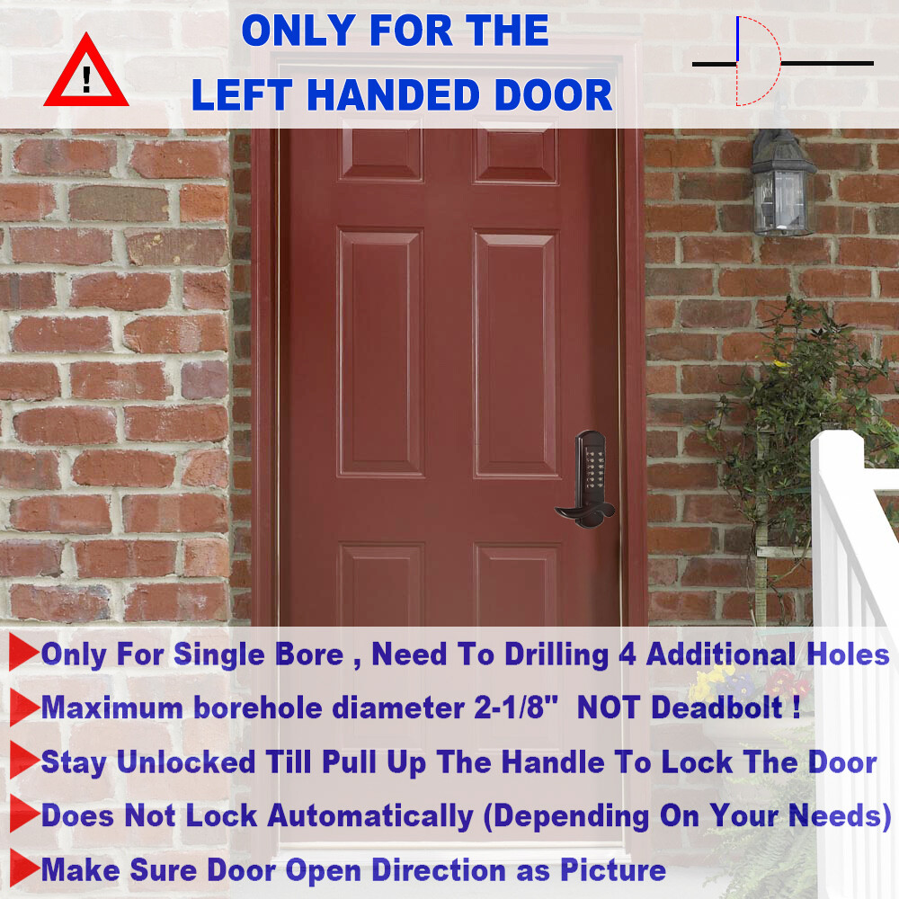 Door Lock Keyless Keypad Entry Mechanical Combination Code Lock High Security