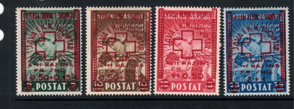 1945 Albania Scott B24-7 Mint MH