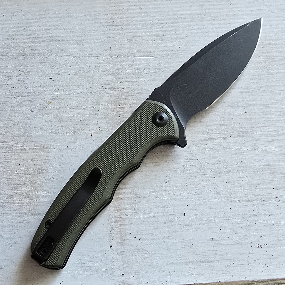 CIVIVI MINI PRAXIS FLIPPER FOLDING KNIFE GREEN HANDLE BLACK BLADE