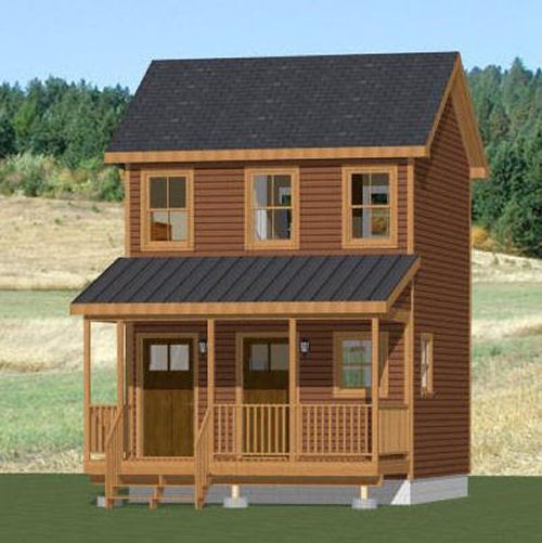 16x16 Tiny Duplex -- 441 sq ft -- PDF Floor Plan -- Model 23A