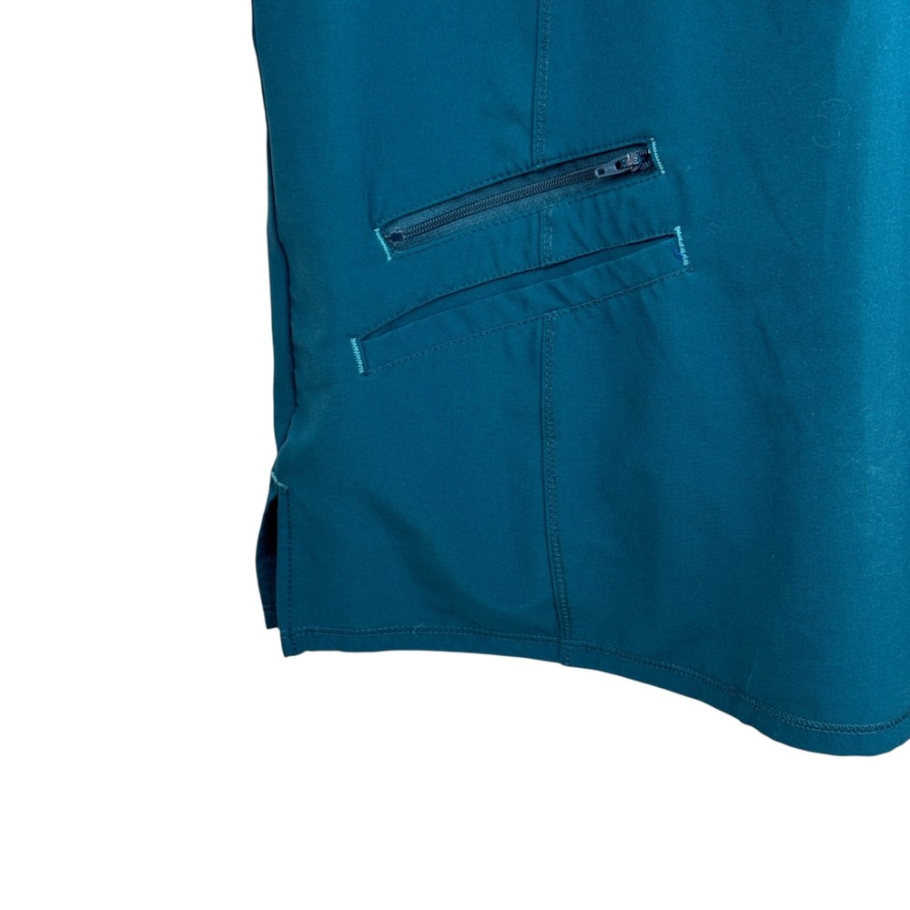 Scrub Star Scrub Top Size L Has Pockets Solid Teal Blue Polyester A26